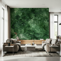 Emerald Veins Wall Mural featuring deep green marble textures with natural vein patterns.