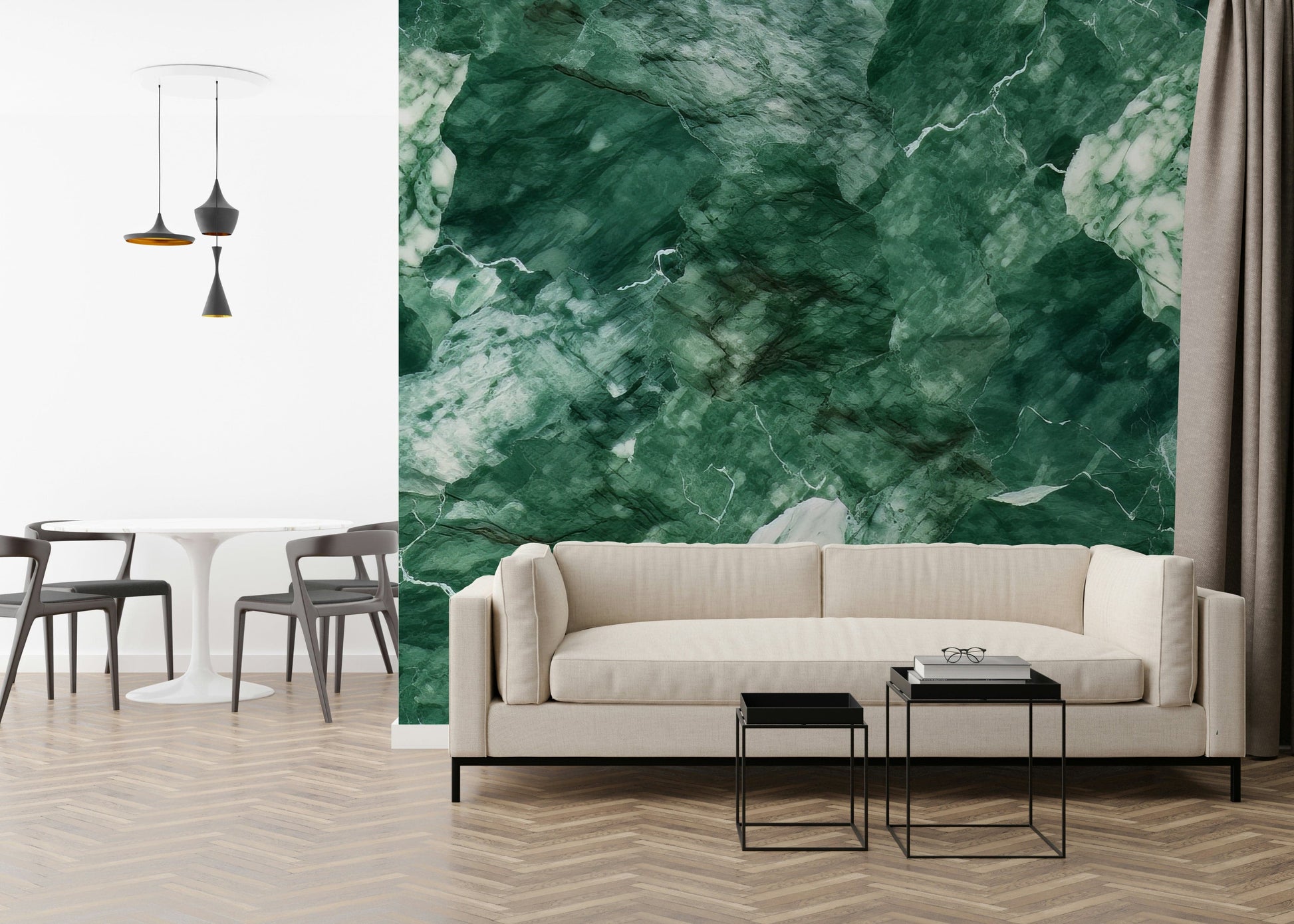 Emerald Stone Wallpaper — textured green stone design with natural variations and depth.