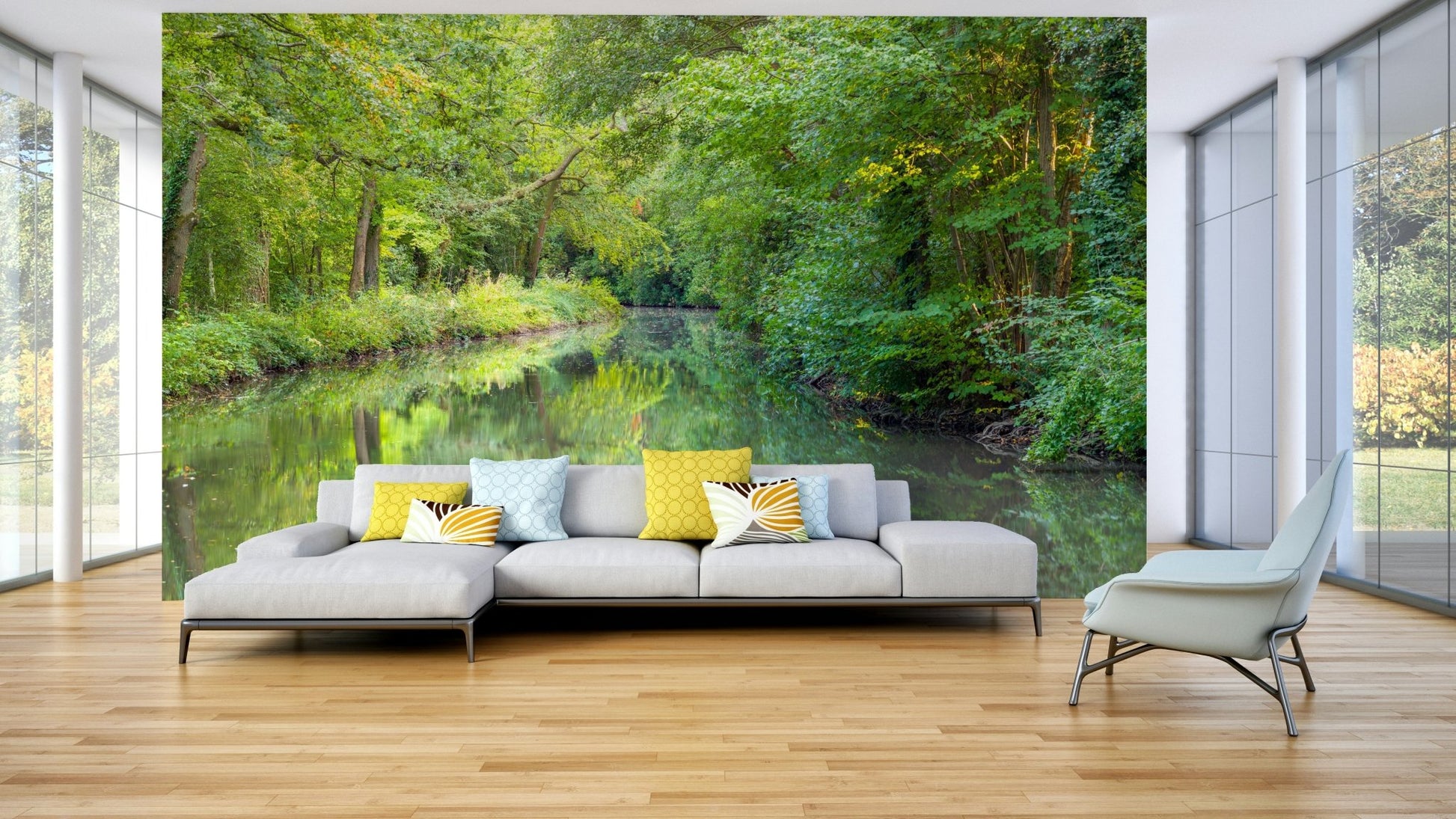 calming water wallpaper in a rich color

