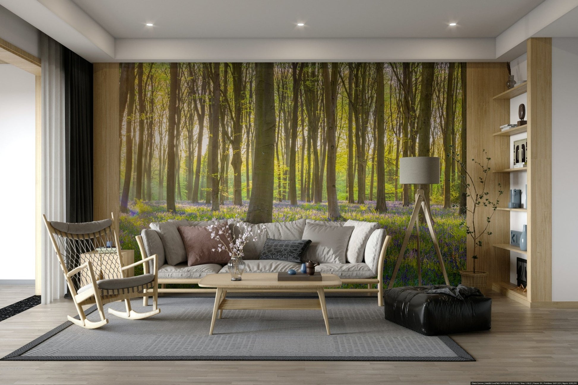 Bluebell forest wallpaper mural

