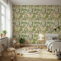 Pine tree scenery Enchanted Forest Tales wall treatment.