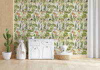 Cozy adventure Enchanted Forest Tales home wall mural.