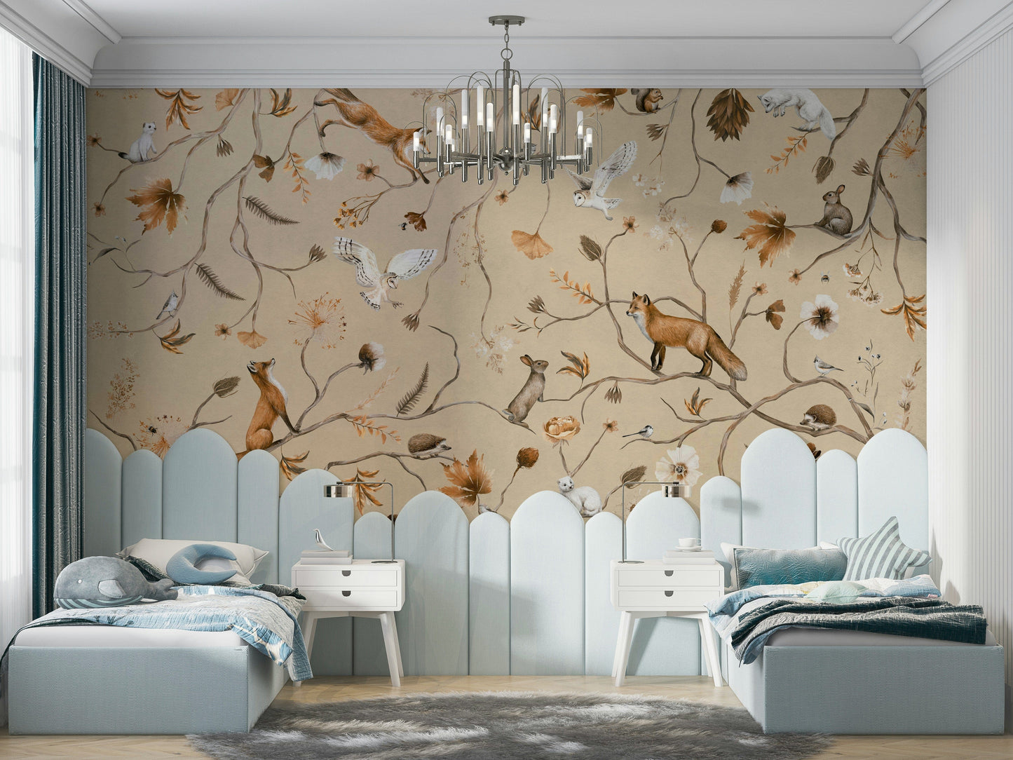 A classic woodland creature wallpaper for walls.

