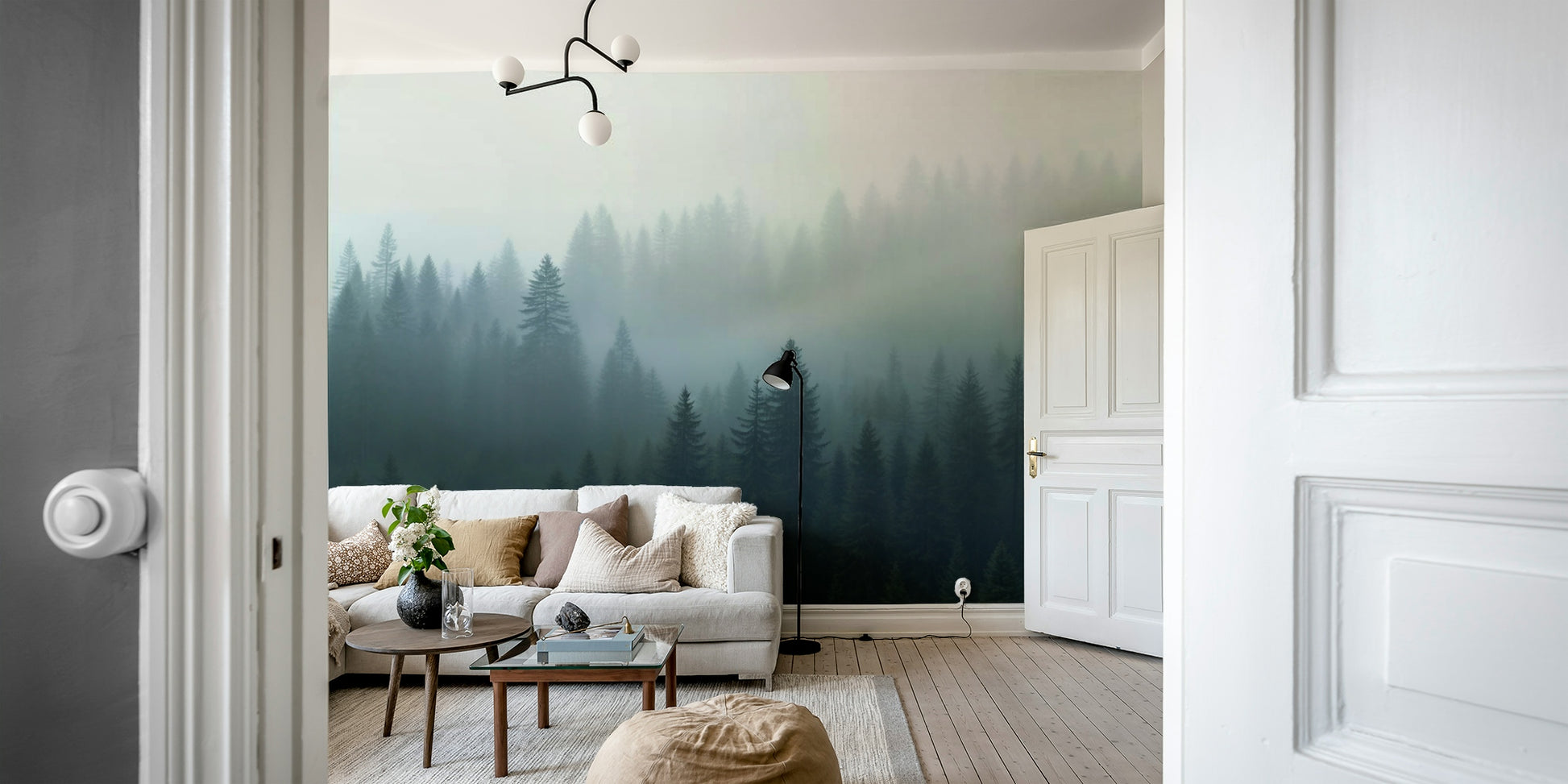 Foggy forest landscape for walls

