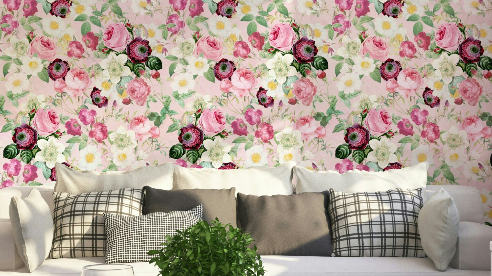 Enchanted garden roses wallpaper for walls


