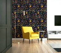 Enchanted Garden wall mural with intricate vines and elegant botanical patterns.

