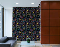 Enchanted Garden wallpaper featuring delicate flowers and nature-inspired elements.

