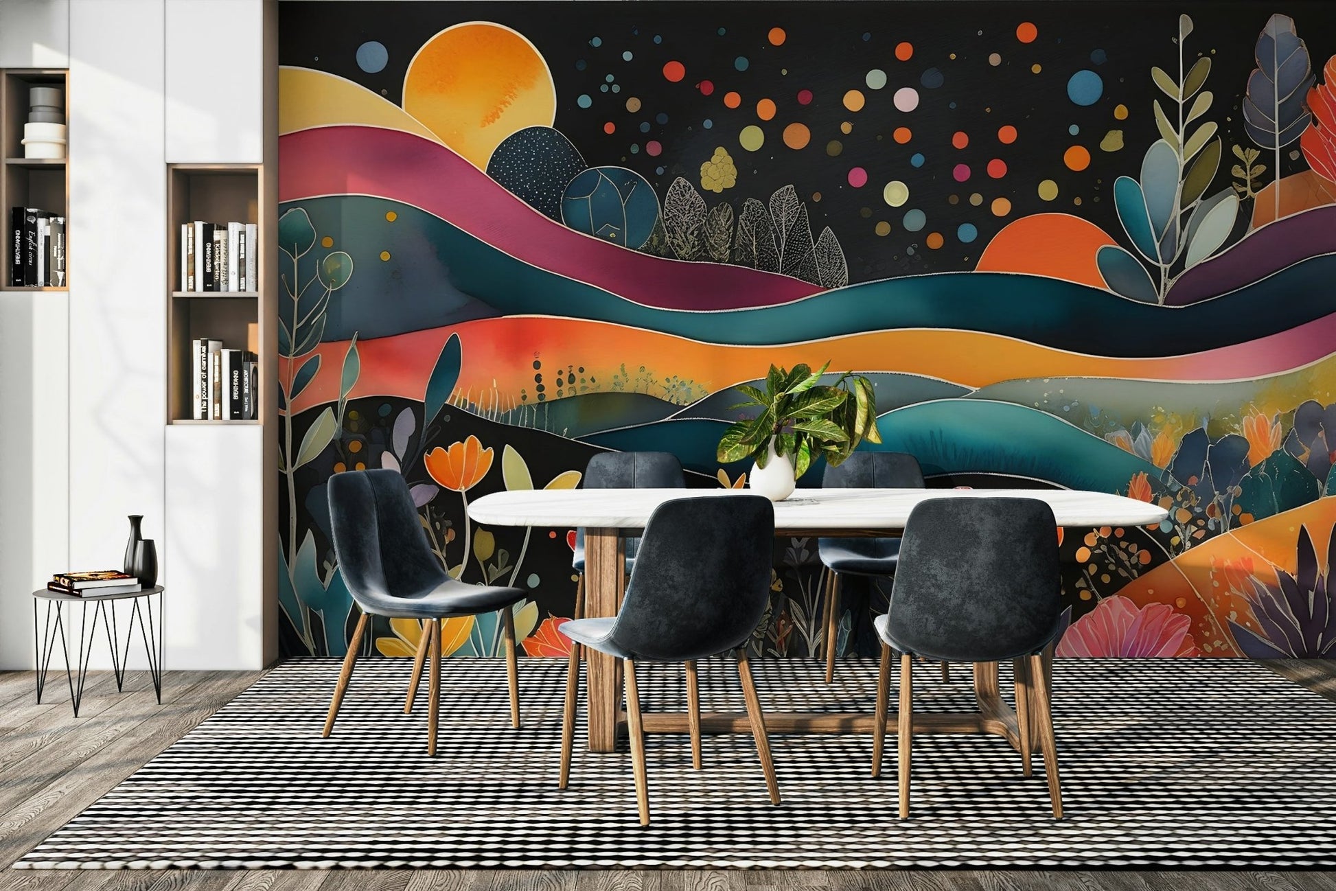 Wall decor evoking a world of endless possibilities.

