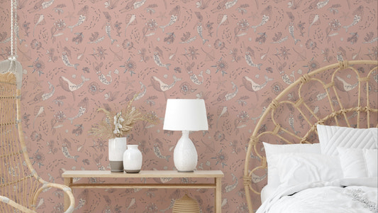 Dreamy mermaid lagoon wallpaper for nursery walls

