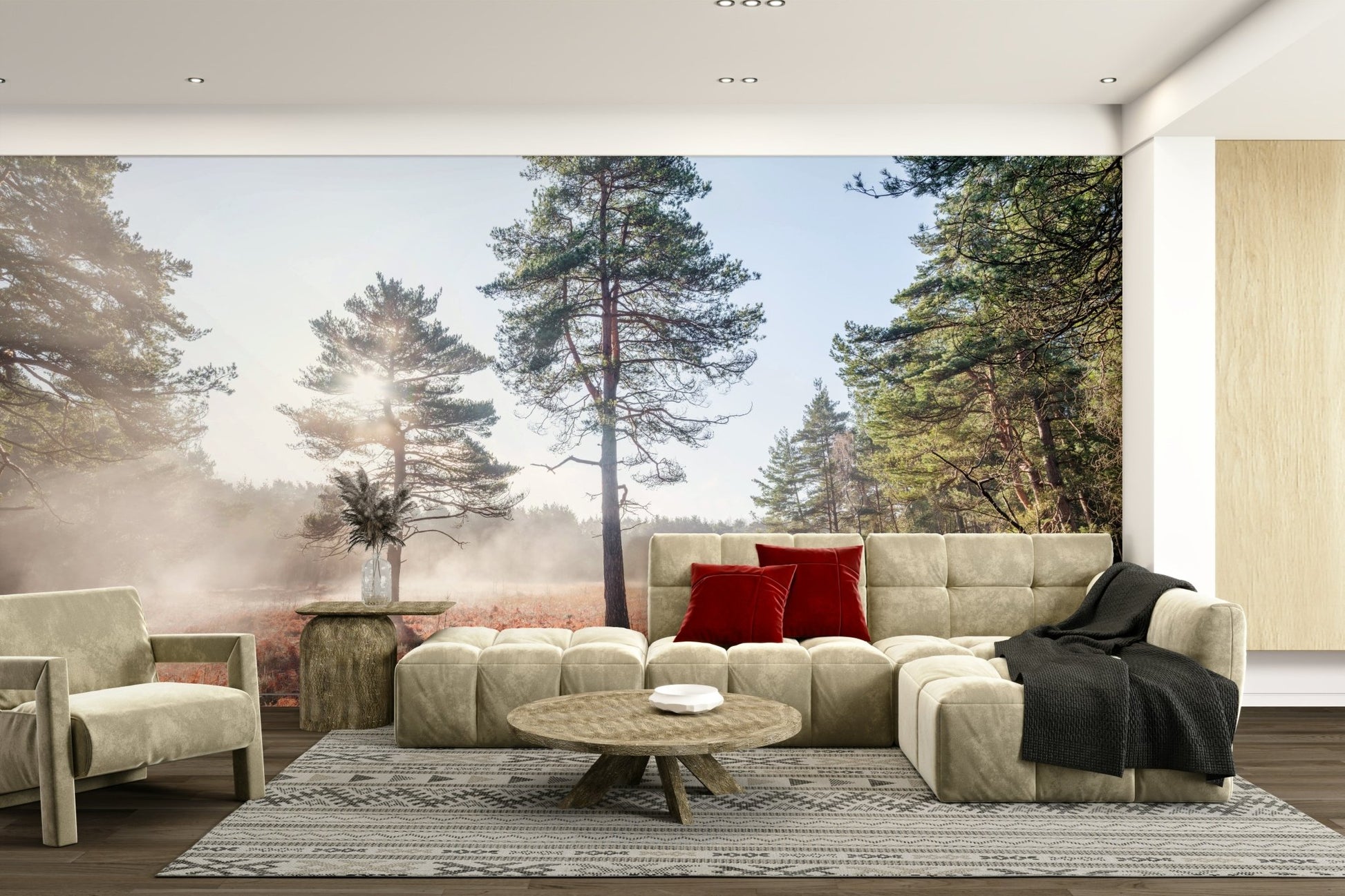 Sunlight filtering gently through fog.

