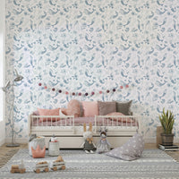 Ocean fantasy wall art with dolphins and waves


