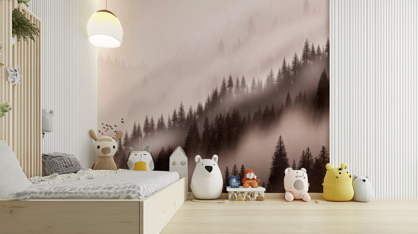 Enchanted Valley Sepia Wallpaper – Calm and earthy landscape wallpaper