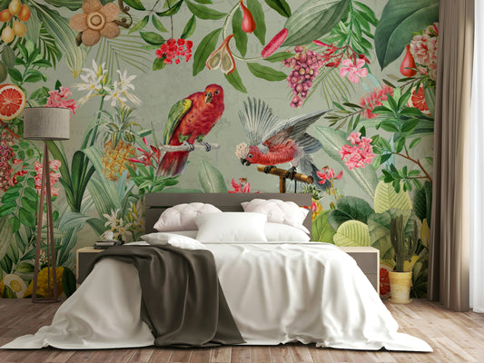 Peel and stick Enchanted Garden of Eden mural

