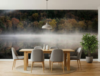 Wall mural Reflection, beautiful woodland fall colors display.