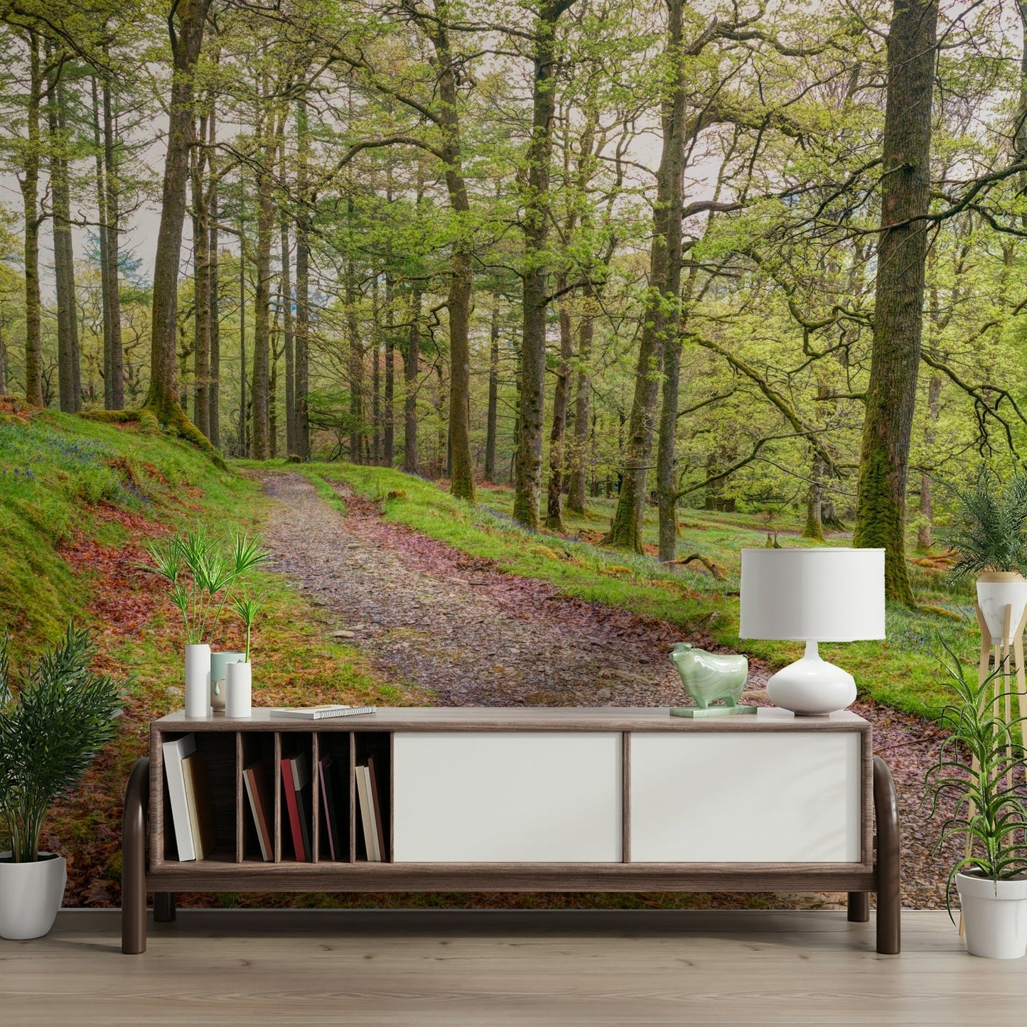 The colors are vibrant tones of green and brown.

