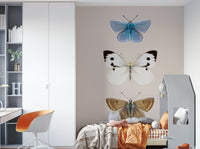 Traditional mural with hand-drawn butterflies

