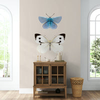 Botanical mural with butterflies and wildflowers

