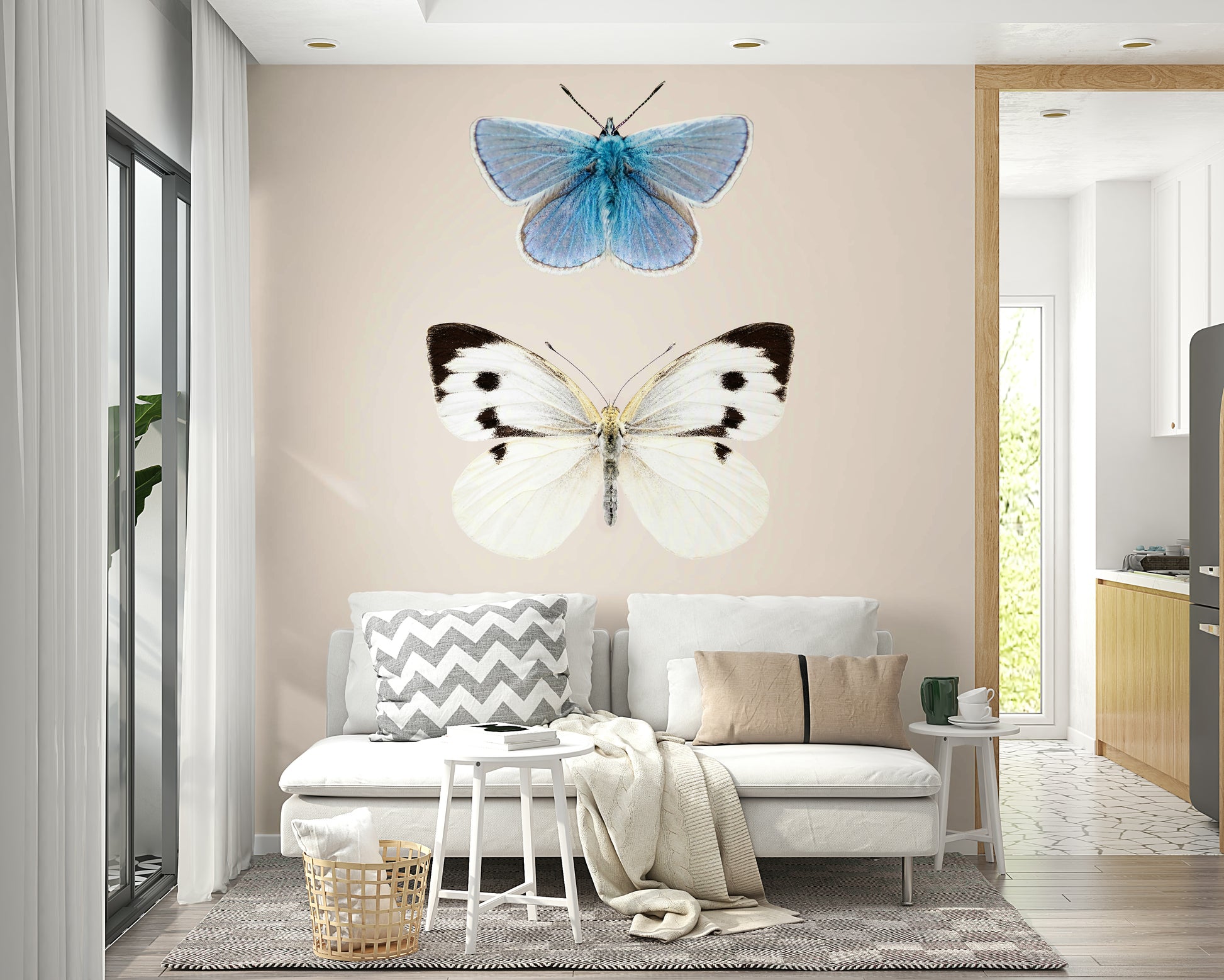 Delicate butterfly mural featuring native UK species

