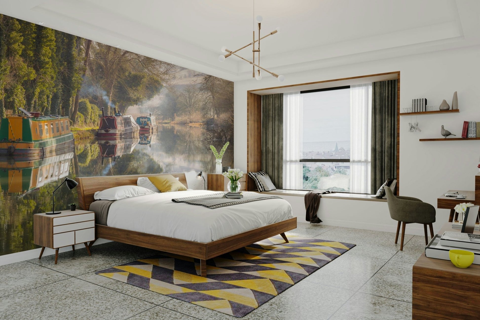 Morning canal walk mural

