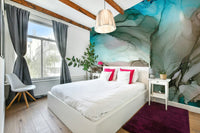 Serene ocean-inspired mural for a peaceful retreat

