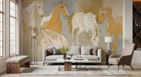 Equestrian Echoes Wall Mural featuring elegant equine silhouettes
