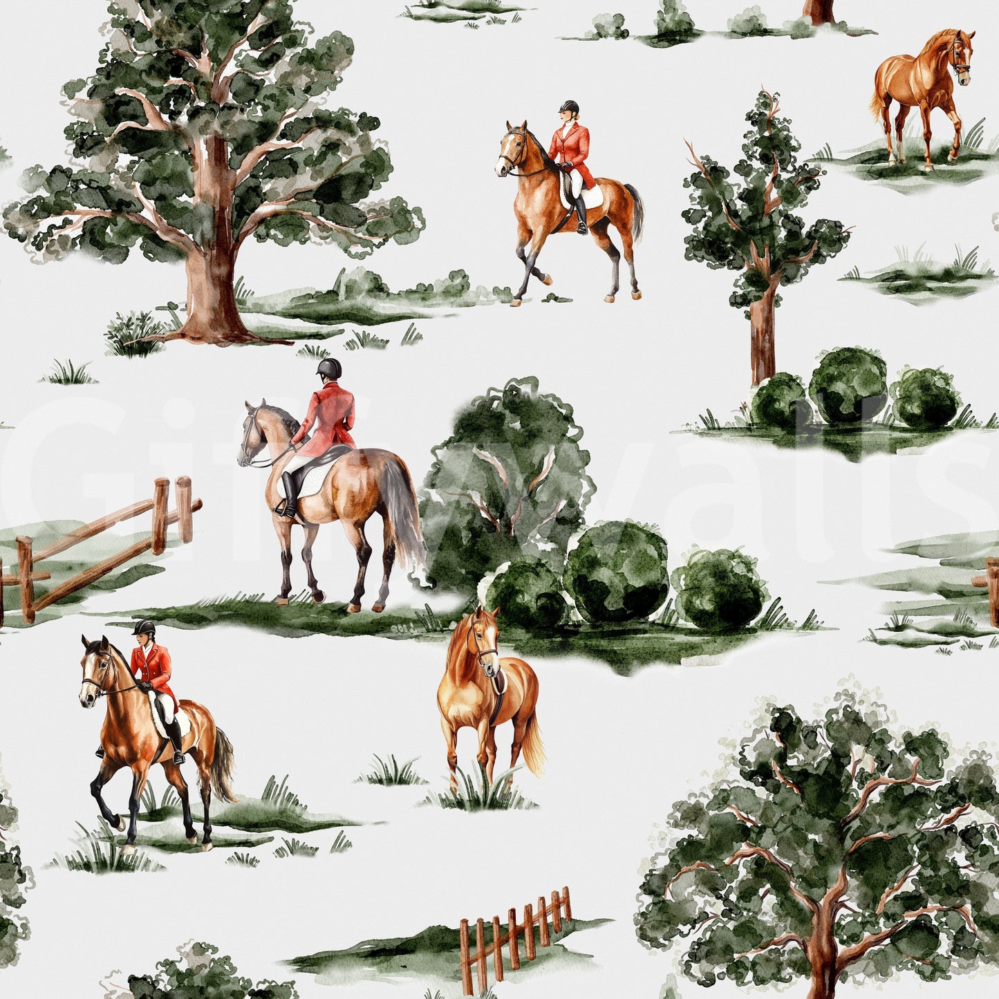 The mural features British horses.