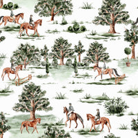 Classic English Equestrian Escape wallpaper design.