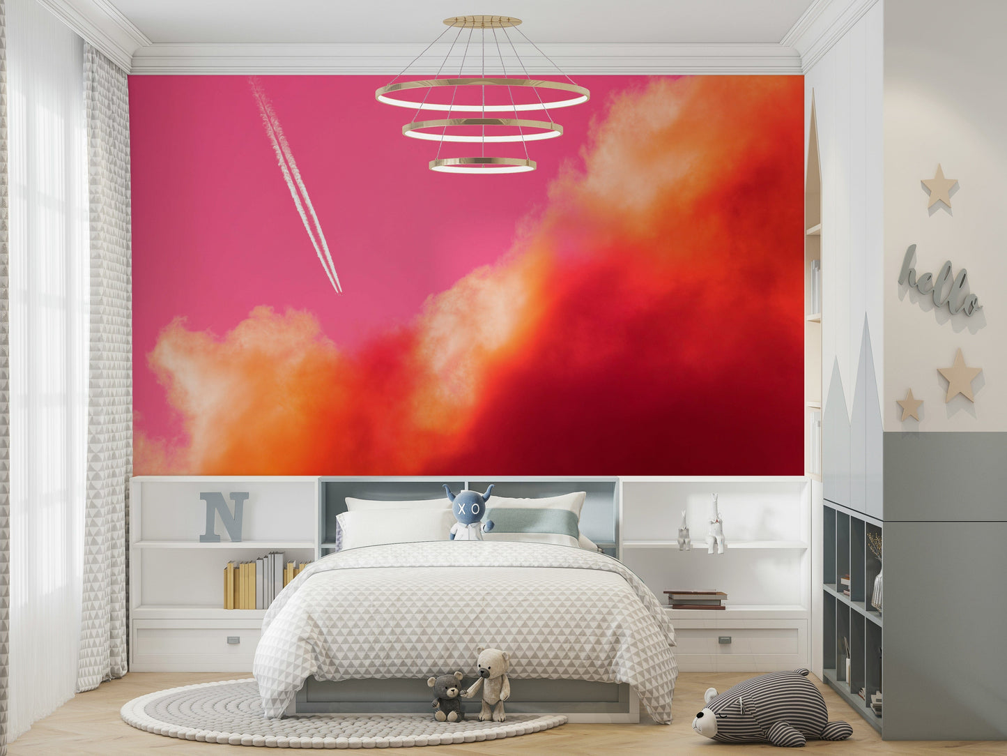An artistic nature inspired mural for home decor.

