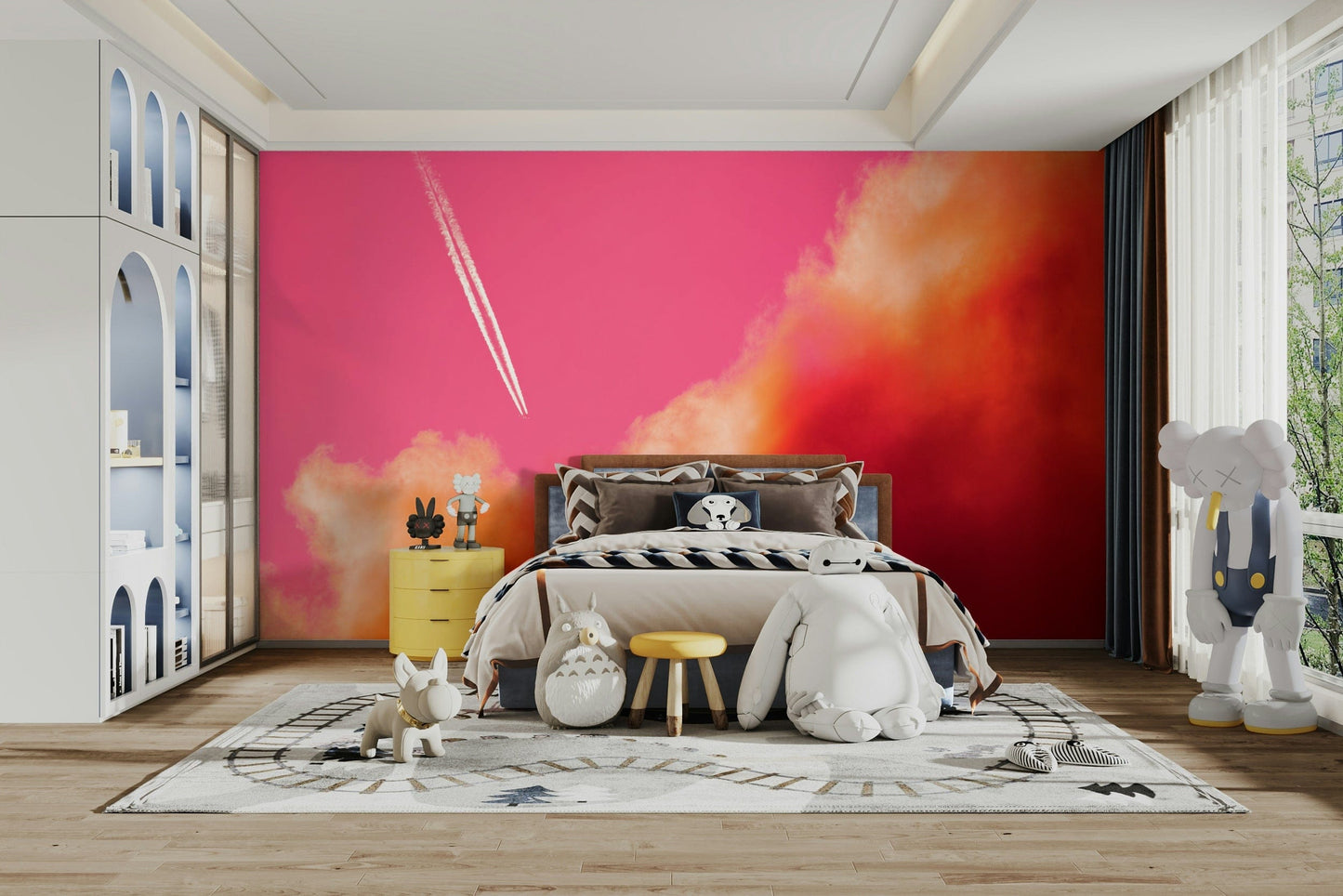 A beautiful wide-angle wall mural of a natural view.

