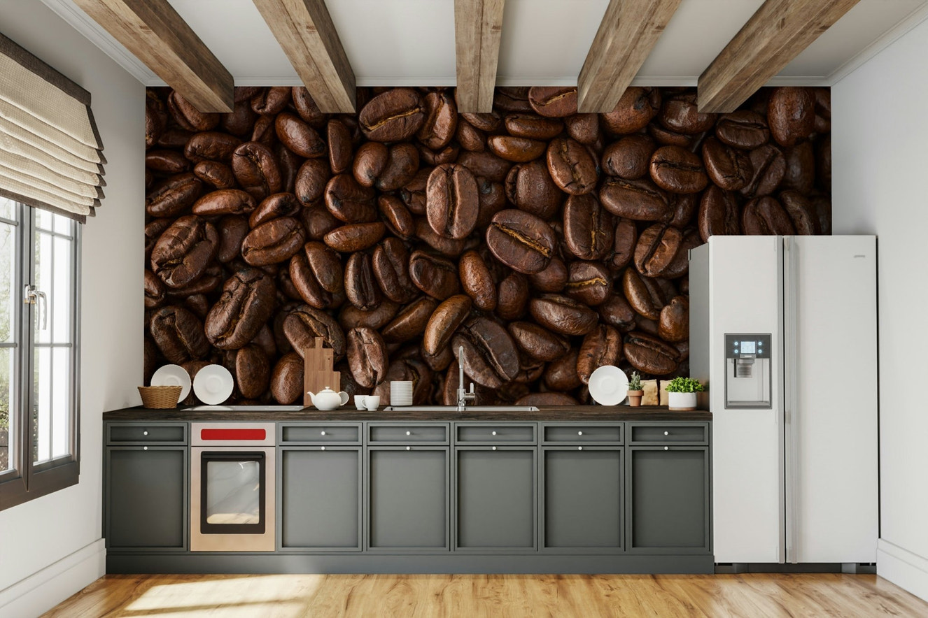 Espresso Delight Wall Mural with rich, warm tones of freshly brewed espresso.

