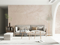 A contemplative gentle pink wallpaper mural for a feature wall.