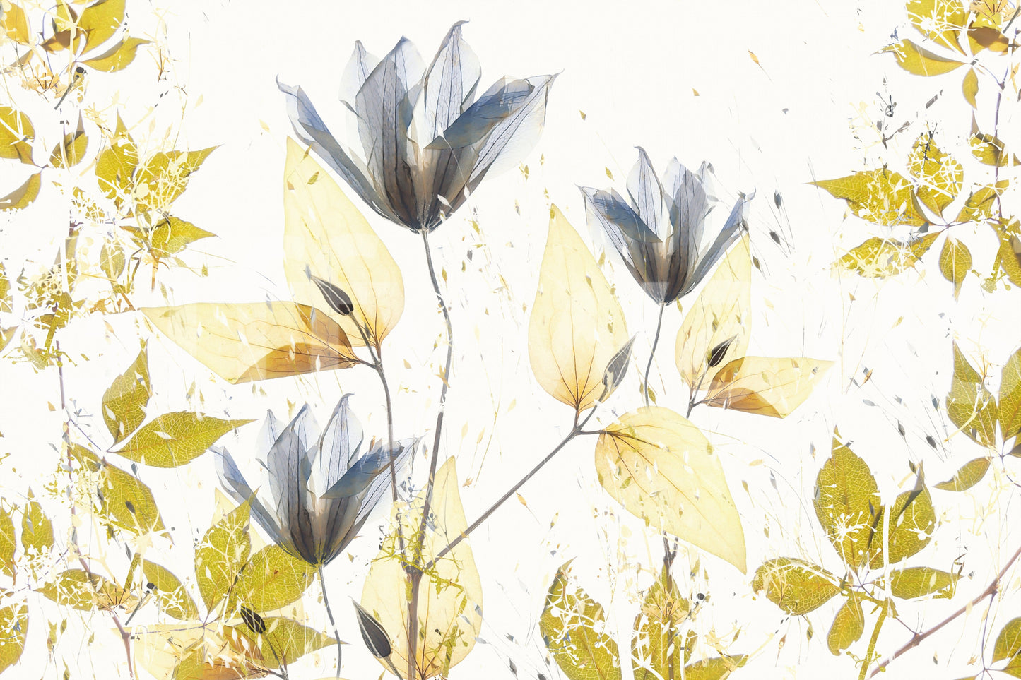 An artistic nature inspired mural for home decor.

