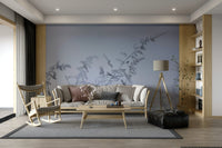 Soft focus floral mural wallpaper
