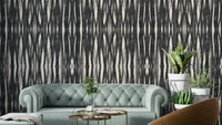 Subtle charcoal weave wallpaper with textured design

