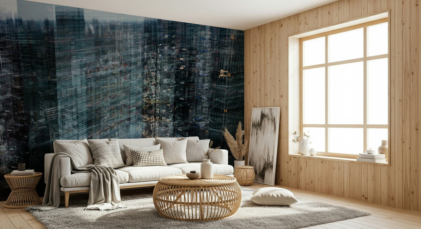 Geometric ruby wallpaper creating a glamorous, vintage-inspired wall look.