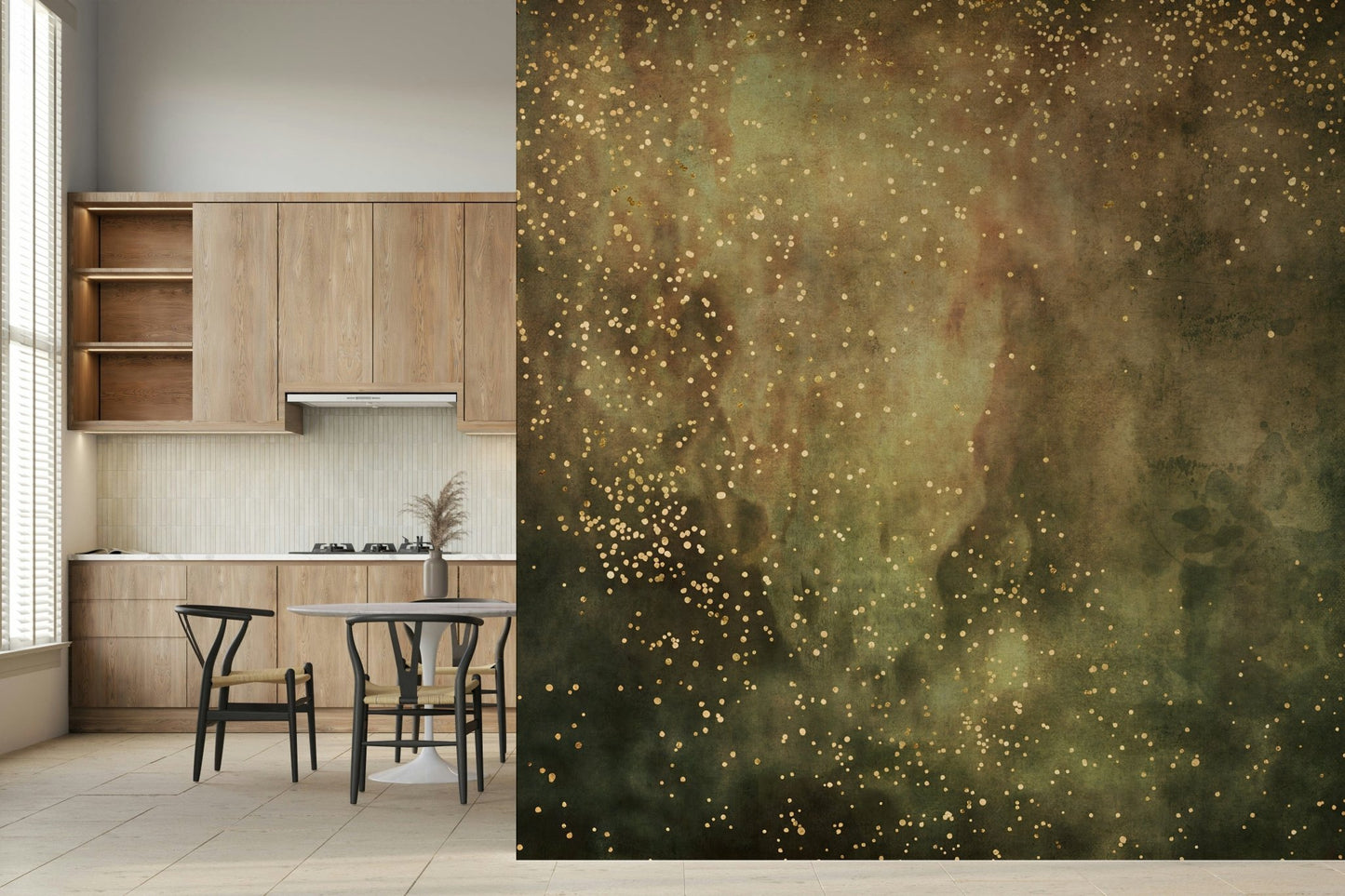 Pastel Abstract Mural Wallpaper – Gentle waves of soft dust tones forming a peaceful, cloudlike wall backdrop.