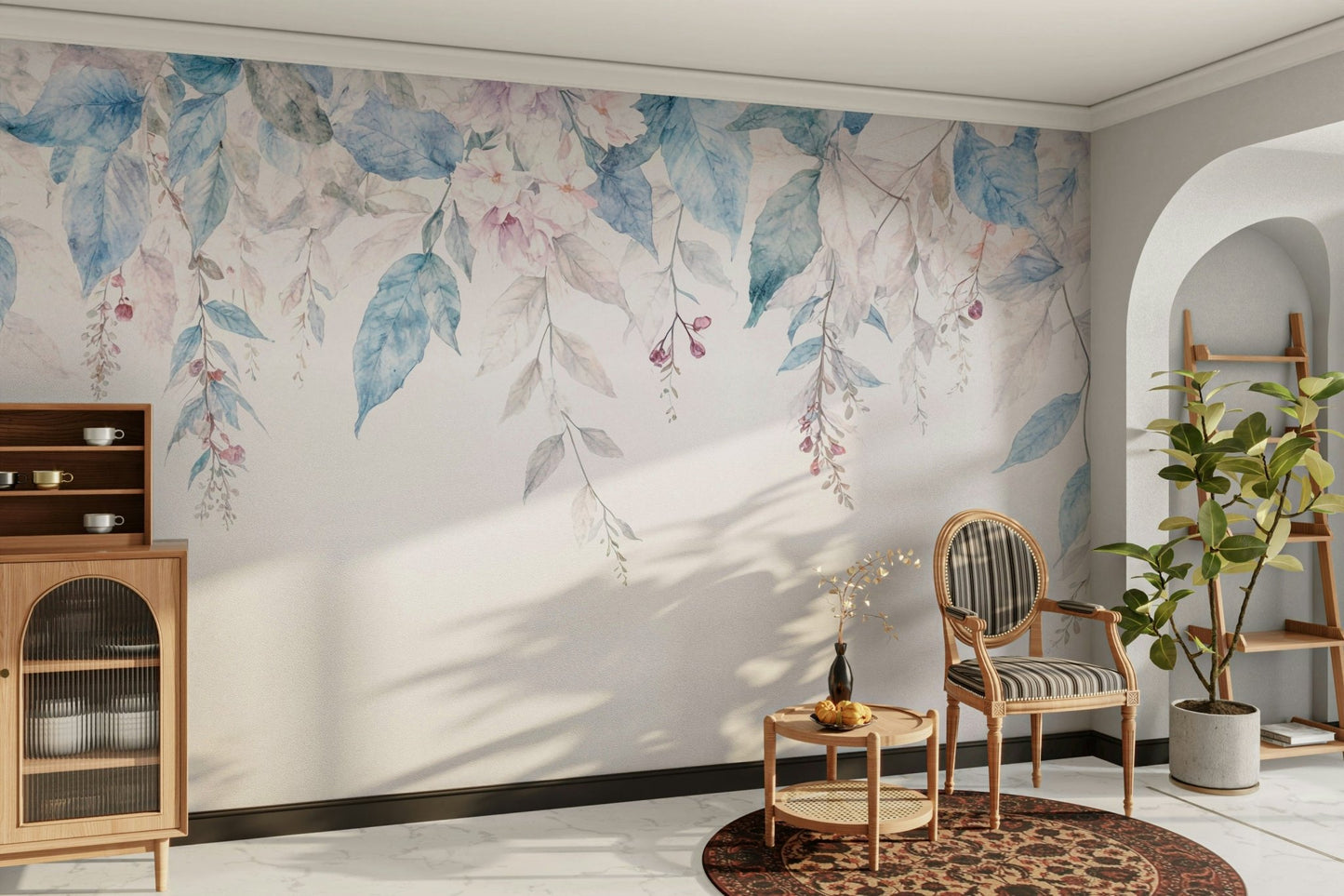 The floral blooms are a central focus of the image.

