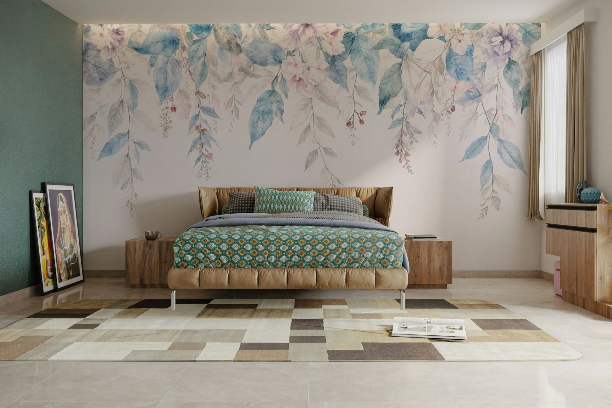 The image shows an artistic impression of a serene floral scene.

