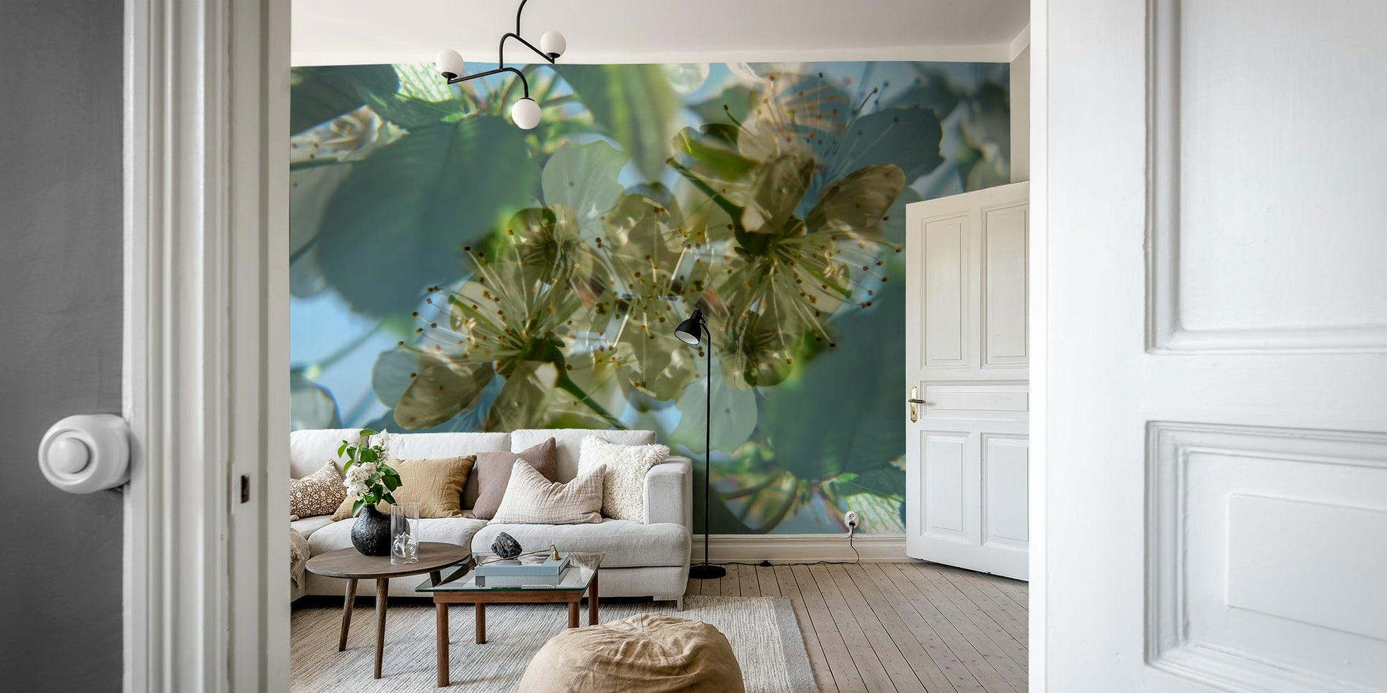 Blurry floral nature wallpaper for walls
