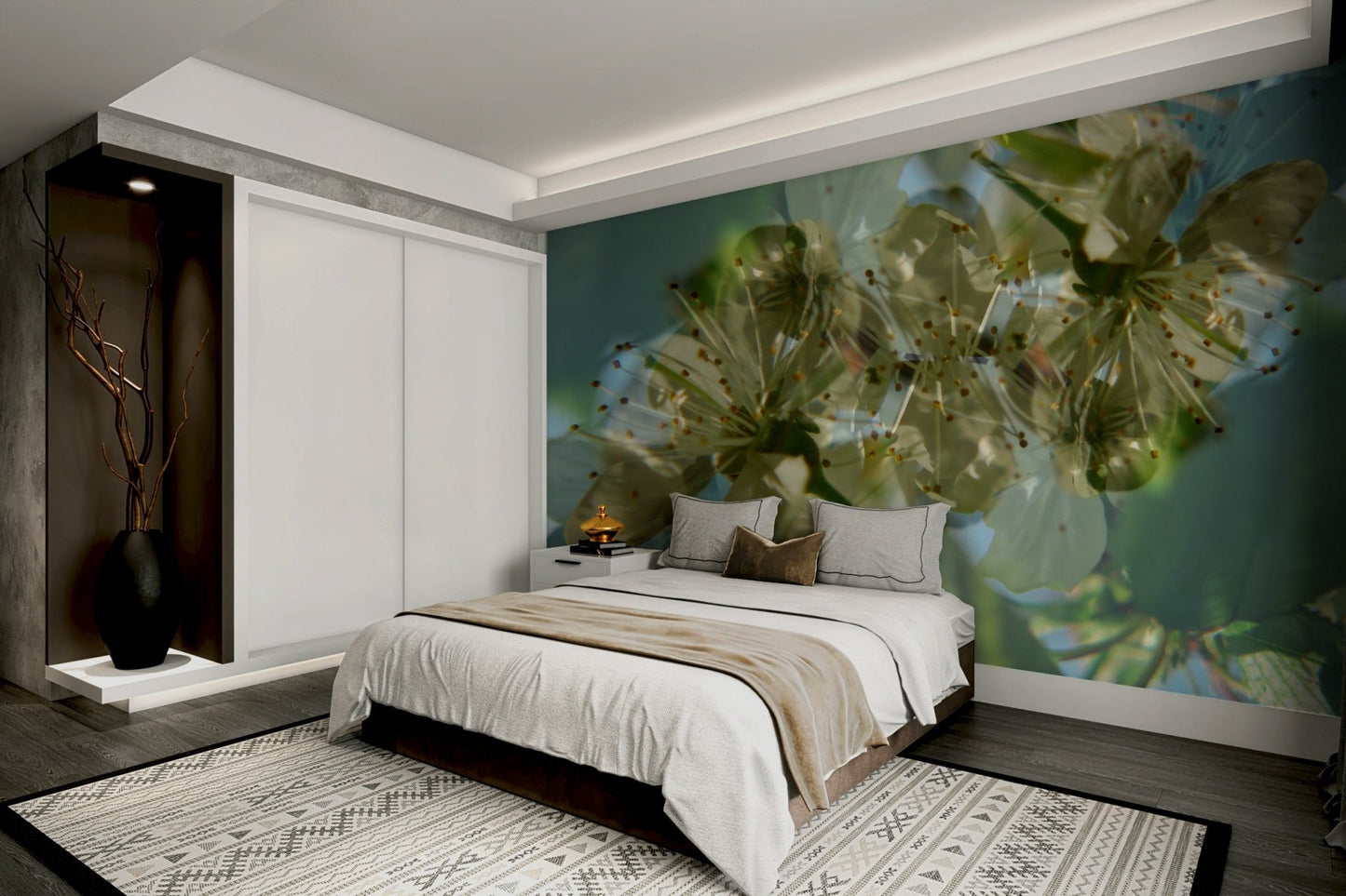 Botanical abstract flower wallpaper
