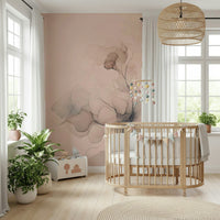 Soft abstract mural with gentle gradients in pastel tones symbolizing calm and ascension.