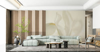 A beautiful ethereal floral wallpaper mural for a modern room.

