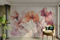 The background is a soft, muted color that complements the flowers.
