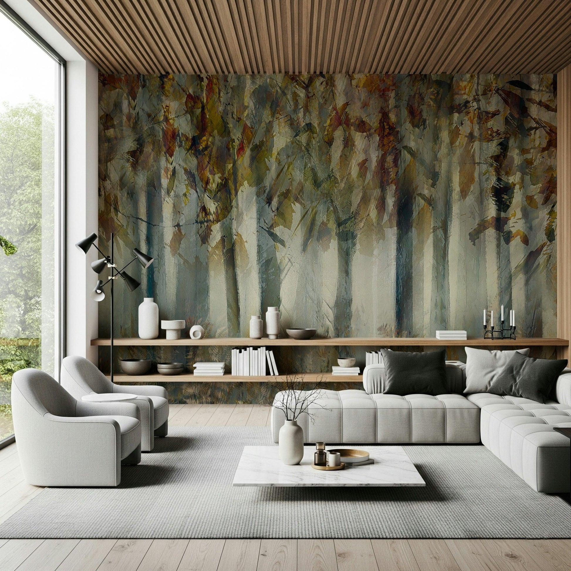 A tranquil dreamy woodland wall mural for your decor.