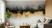 An artistic soft focus mural on minimalist wallpaper.