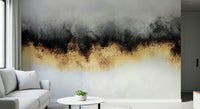 A beautiful ethereal abstract wallpaper mural with a gentle divide.