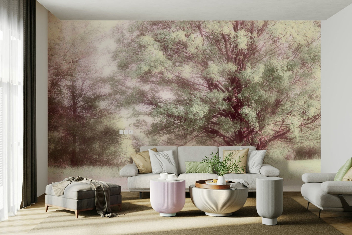 Pastel nature landscape wall mural
