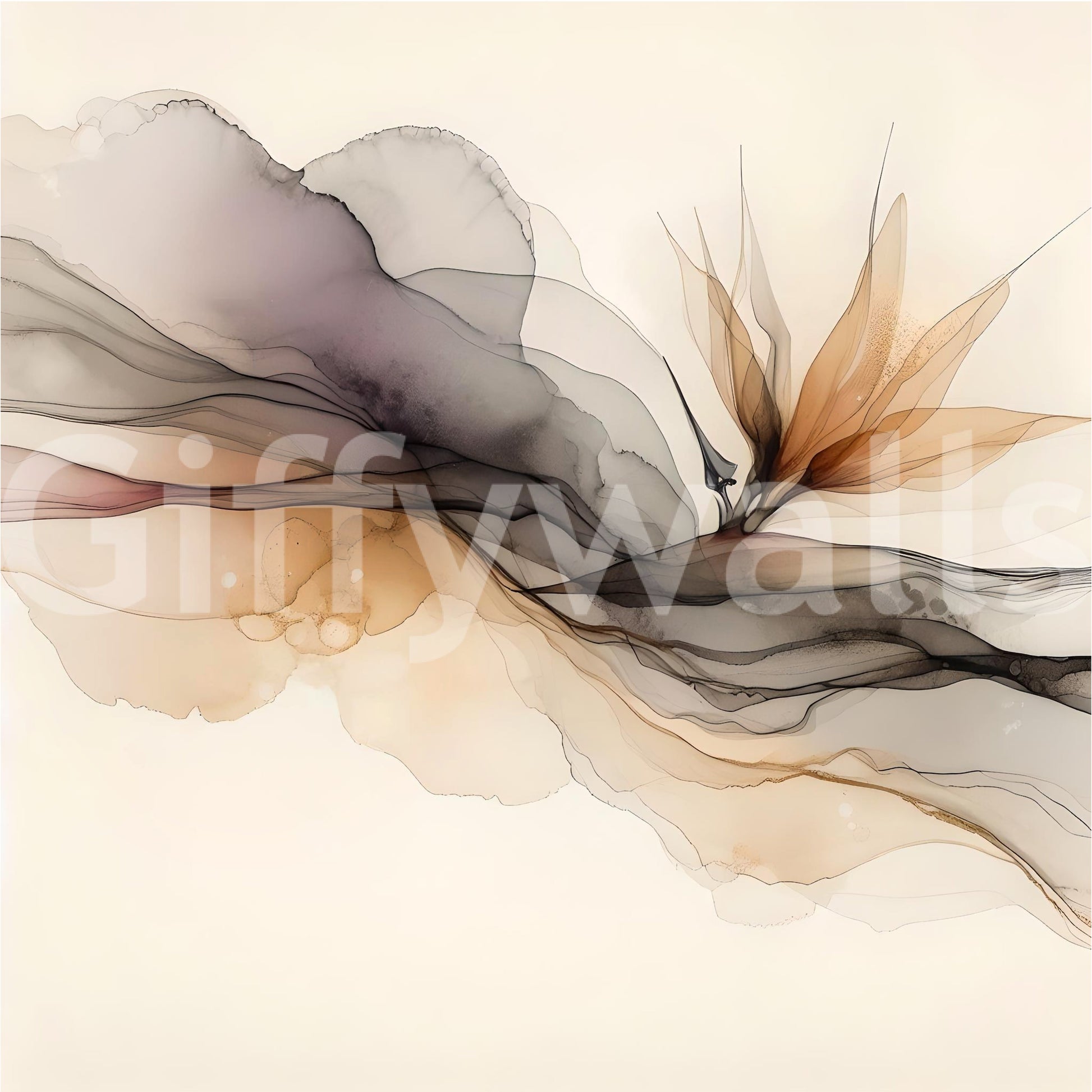 Fluid art for a modern living space entryway or hallway.