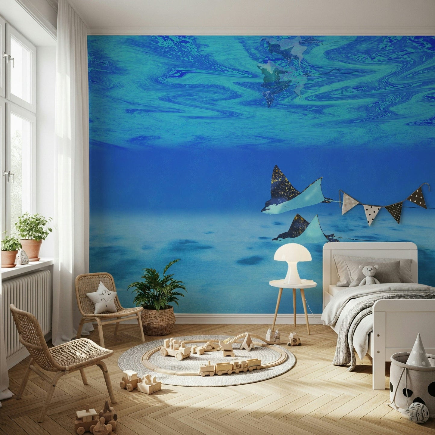 Bathroom wall art Ethereal Manta Rays beautiful picture