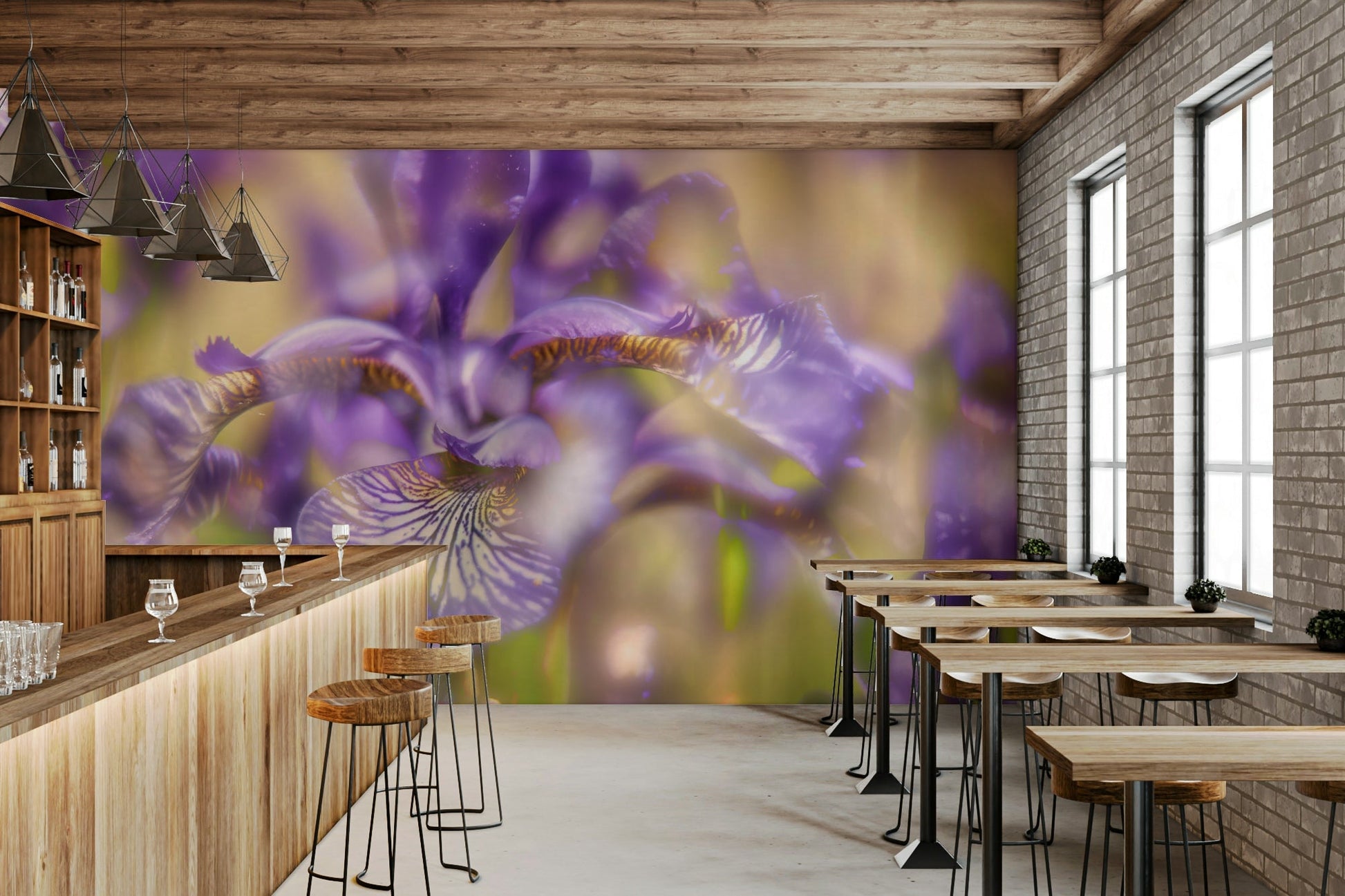 Ethereal Purple Iris Art Print | Delicate Floral Photography | Nature Wall Decor Wall Mural